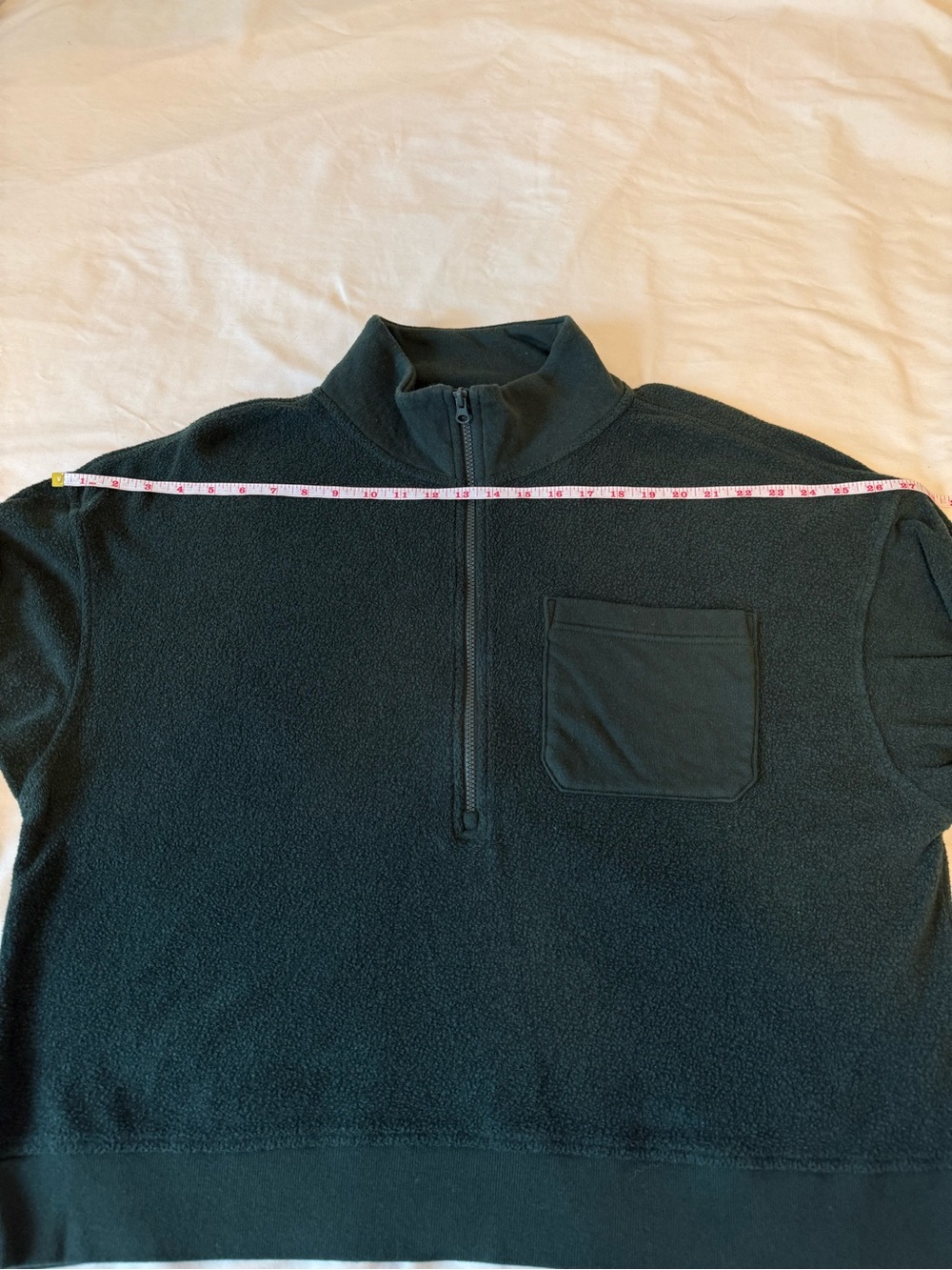 Aerie Sherpa Quarter Zip Pullover Women's Large Green Fleece Cozy - Picture 9 of 13